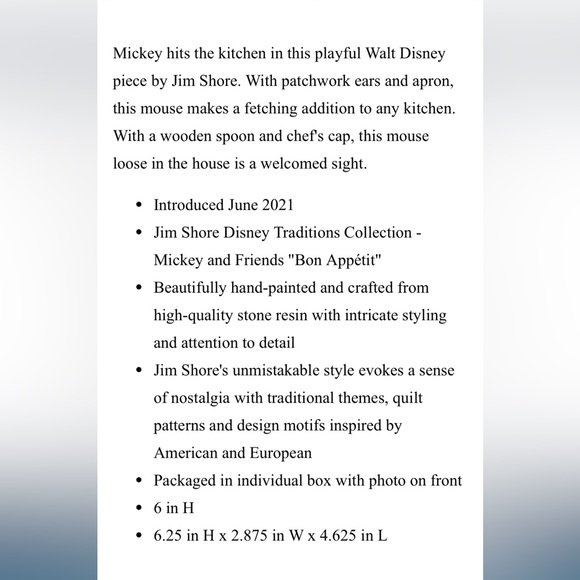 Jim Shore Disney Showcase Collection “Bon Appettit” #6010090 by Enesco - Picture 5 of 6